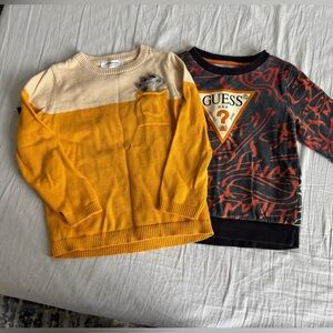 Guess Kids Black & Orange Logo Crewneck Sweatshirt